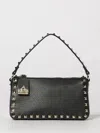 Valentino Rockstud Small Black Grainy Leather Crossbody Bag In Black