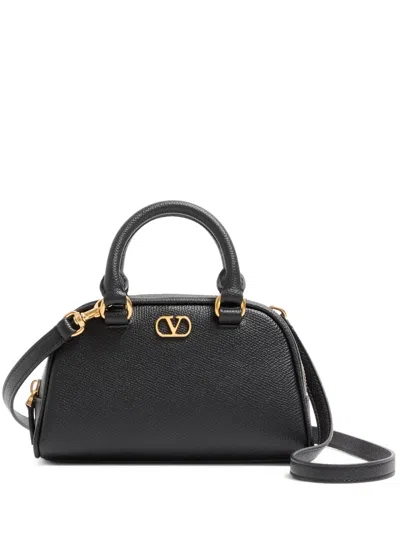 Valentino Garavani Mini Bowling V-logo Signature Tote Bag In Black