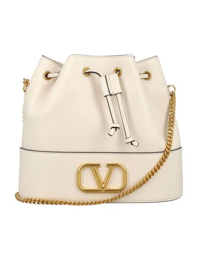 Valentino Garavani Mini Bucket Bag In Light Ivory