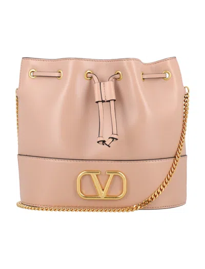 Valentino Garavani Mini Bucket Bag With Vlogo Signature Chain In Pink