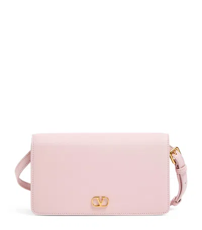 Valentino Garavani Mini Calf Leather Vlogo Shoulder Bag In Pink