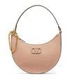 Valentino Garavani Vlogo Signature Calfskin Hobo Mini Bag With Jewel Logo Woman Rose Cannelle Uni In Nude