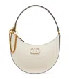 Valentino Vlogo Grainy Leather Shoulder Bag In White