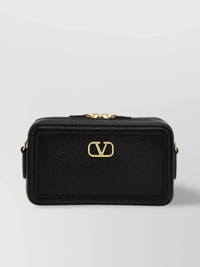 Valentino Garavani Valentino Grained Calfskin Mini Camera Case In Black