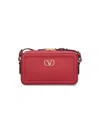 Valentino Garavani Alltime Leather Shoulder Bag With Vlogo Signature Detail In Red