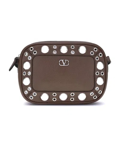 Valentino Garavani Mini Crossbody Handbag Nellcote In Brown