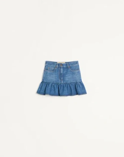 Valentino Mini Denim Skirt Woman Blue 40