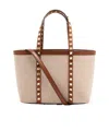 Valentino Small Shopping Bag Rockstud In Nude
