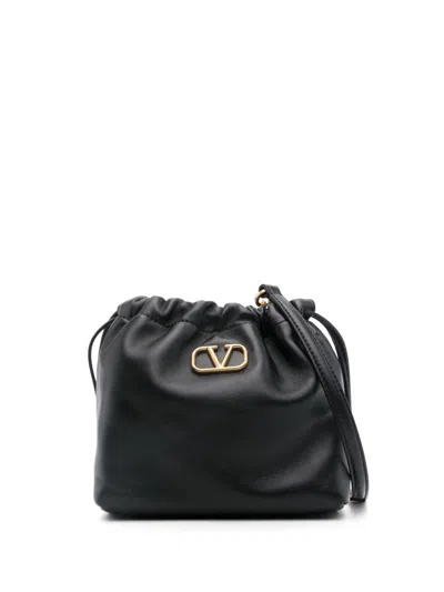 Valentino Garavani Mini Drawstring Shoulder Bag In Black