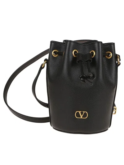 Valentino Garavani Valentino Mini Drawstring Vlogo Signature In Black