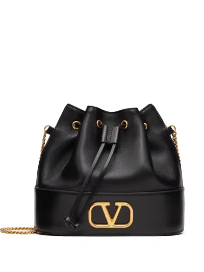 Valentino Garavani Valentino Mini Drawstring Vlogo Signature Pouch In Nero