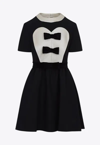VALENTINO DOUBLE-BOW MINI DRESS