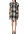 Valentino Garavani Embroidered Damier Light Tweed Short Dress In Black