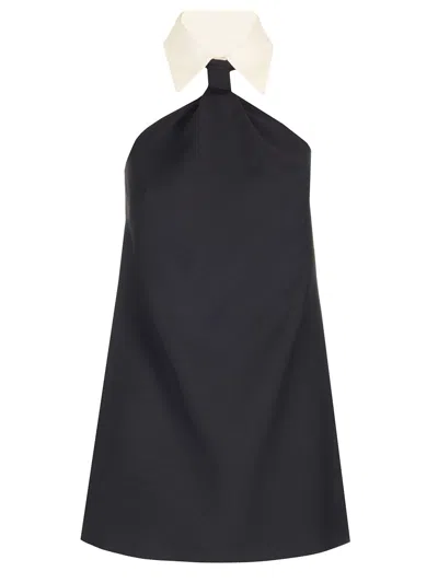 Valentino Mini Dress In Crepe Couture In Black