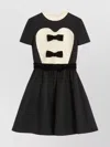 Valentino Double-bow Mini Dress In Wool