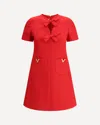 Valentino Fitted Red Dress With Decorative Bows
