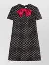 Valentino Polka Dot Mini Dress With Bow