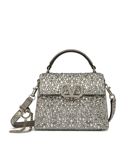 Valentino Garavani Vsling Crystal-embellished Mini Bag In Silver