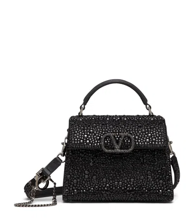 Valentino Garavani Mini Embellished Vsling Top-handle Bag In Black