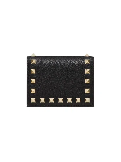 Valentino Garavani Mini Flap French Wallet For Women In Black