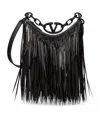 Valentino Vlogo Moon Mini Hobo Bag With Sequin Fringes In Black