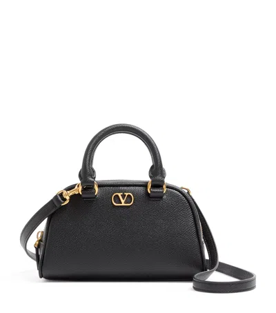 VALENTINO GARAVANI MINI GRAINED LEATHER VLOGO SIGNATURE TOP-HANDLE BAG