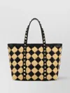 Valentino Mini Handbag With Embroidered Raffia And Studs