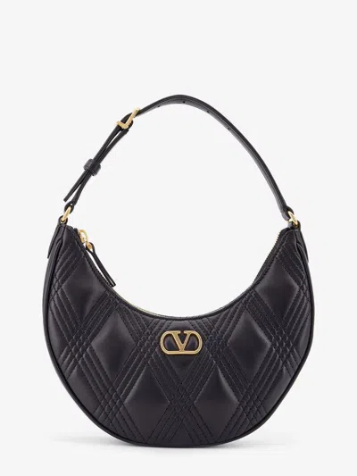 Valentino Garavani Mini Hobo Handbag - Quilted Design In Black