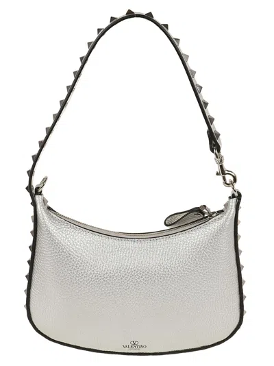 Valentino Garavani Valentino Mini Hobo Rockstud Bag In Grey