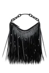 Valentino Garavani Black Leather Mini Hobo Vlogo Moon Handbag