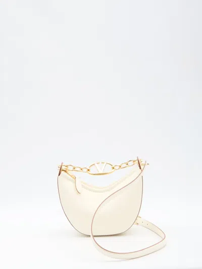 Valentino Garavani Vlogo Moon Small Hobo Bag In Ivory | ModeSens