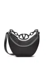 Valentino Mini Hobo Vlogo Shoulder Bag In Black
