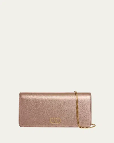 Valentino Garavani Mini Laminated Leather Crossbody Bag In Pink