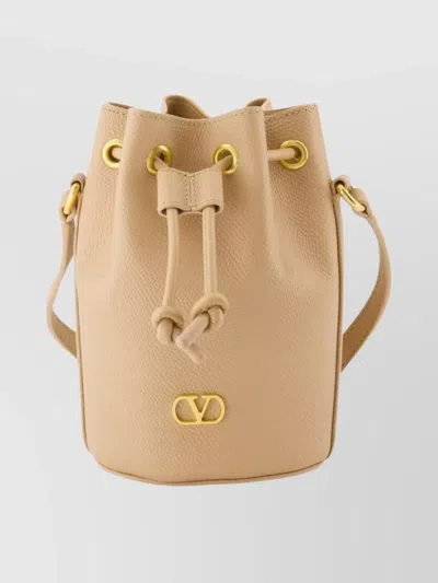 Valentino Garavani Mini Leather Bucket Bag Logo