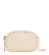 Valentino Borsa A Tracolla Rockstud In Pelle Avorio  Donna