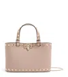 Valentino Womens Rockstud Mini Leather Top-handle Bag Poudre
