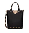 Valentino Garavani Rockstud Crossbody Pouch In Grainy Calfskin Woman Black Uni In Black