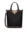 Valentino Garavani Rockstud Crossbody Pouch In Grainy Calfskin Woman Black Uni In Black