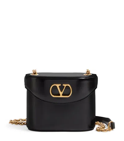 Valentino Garavani Black Leather Vlogo Signature Bucket Bag