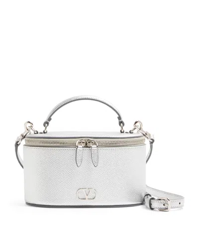 Valentino Garavani Mini Leather Vanity Case Top-handle Bag In White