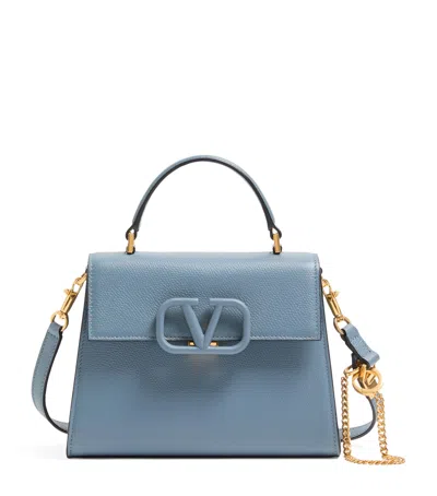 Valentino Garavani Mini Leather Vsling Top-handle Bag In Blue