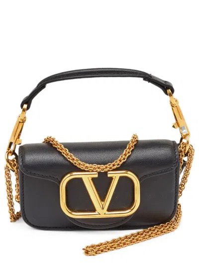 Pre-owned Valentino Garavani Mini Locò Cross Body Bag In Black