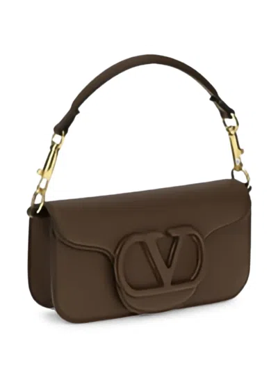 Valentino Garavani Mini Locò Leather Tote Bag In Brown