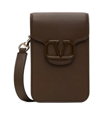 Valentino Garavani Mini Loco Shoulder Bag In Brown