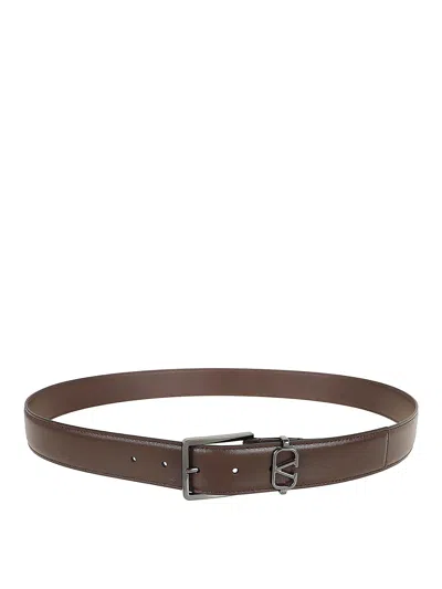 Valentino Garavani Mini Logo Belt In Black