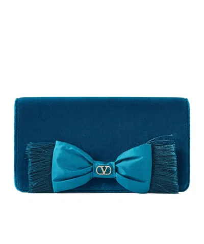 Valentino Garavani Mini Logo Shoulder Bag In Blue