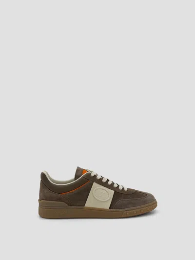 Valentino Garavani Valentino Mini Luxe Leather Slip-on Sneakers In Drk Khaki/ivry-pmpkn