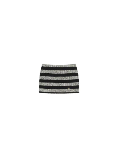 Valentino Gestreifter Minirock Aus Tweed In Multi