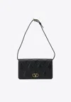 Valentino Mini Quiltie 67 Leather Shoulder Bag In Black