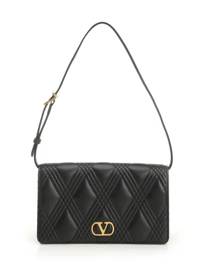 Valentino Garavani Mini Quiltie 67 Shoulder Bag In Black